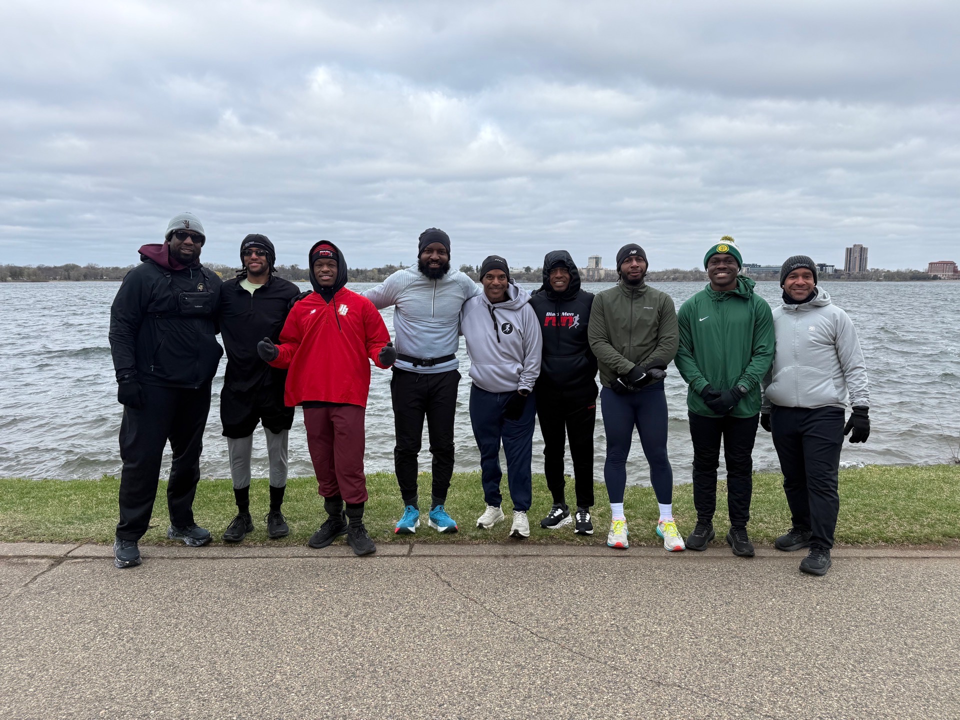Group of Black Men Running Together